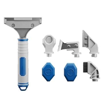 Imagem de Ferramenta profissional de remoção de calafetagem – Raspador multifuncional com cabeças intercambiáveis para renovação de azulejo, argamassa e banheiro sem costura, alça ergonômica