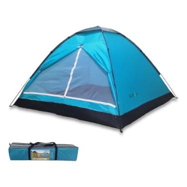 Imagem de Barraca Camping Iglu 3/4 Pessoas Automática Impermeável Praia Festival Com Mosquiteiro(Azul(3-4 Pessoas))