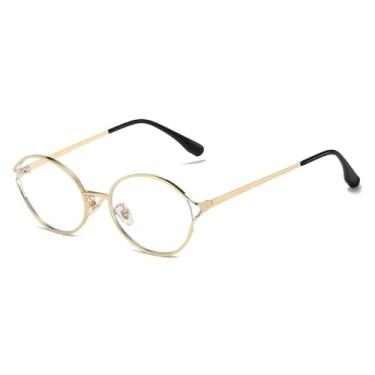 Imagem de Óculos de Sol UV400 - Redondos, Metálicos, com Lentes Degradê Transparentes, Estilo Punk, para Homens e Mulheres, Ideais para Esportes ao Ar Livre, Corrida e Ciclismo, Cor Dourada e Transparente