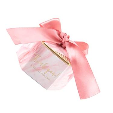 Imagem de Luqeeg Caixa de Doces de Marmorização Branca 30 Caixas de Presente de Com Fita para Lembrancinhas de Festa de Casamento (mármore rosa)