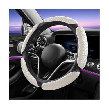 Imagem de Sandfren Capa de volante de carro, protetor de volante de veículo totalmente surround de couro com forro antiderrapante, acessórios de proteção interna automotiva, universal para caminhão SUV RV