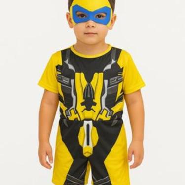 Imagem de Fantasia Transformers Infantil Bumblebee Máscara E.v.a, C, Máscara e, 
