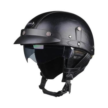 Imagem de Capacete Retro Unissex Para Motocicleta Certificado DOT Capacete Meio 