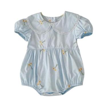 Imagem de Macacões Bordados Com Flores Para Bebês Meninas, Roupas De Verão Para 