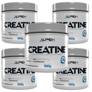 Imagem de Kit 5x Creatina Monohidratada 150g Pura Alpex Nutrition-Unissex