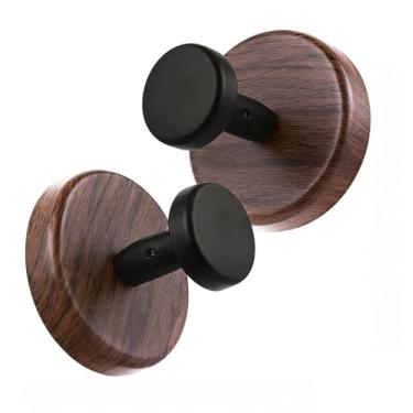 Imagem de Liedrg Cabide de grinalda com ventosa resistente, pacote com 2 (nogueira) – Gancho multisuperfície forte para porta da frente/vidro/exterior | Decoração de Natal para Natal, Ação de Graças, Páscoa e