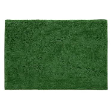 Imagem de Tapete Banheiro 38x58cm Antiderrapante Bolinha Macarrão lavabo casa felpudo box absorvente água(1 Tapete,Verde)