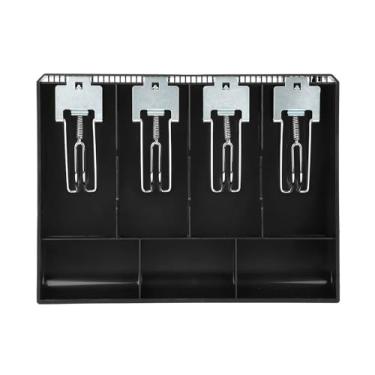 Imagem de Cosiki Bandeja de Inserção de Gaveta de Dinheiro, Clipe de Metal Durável para Caixa de Caixa, Armazenamento de Dinheiro de Moedas para Balcões de Lojas e Lojas de Varejo Sem Fio (Preto)