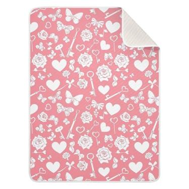 Imagem de Wassud Cobertor de bebê White Roses para meninos e meninas, cobertor de bebê para recém-nascidos, essencial para recém-nascidos, cobertores macios 76 x 101 cm