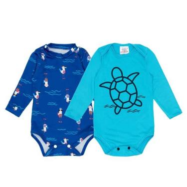 Imagem de Kit 2 Body Bodie Bebê Praia Infantil Com Proteção Uv Solar - Gaivota A