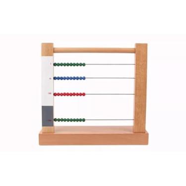 Imagem de ZQsmgs Moldura de Contagem de Números em Madeira Montessori, Brinquedos Educativos para Material Escolar em Casa,Small