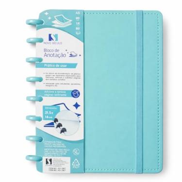Imagem de Caderno Inteligente A5 Com Discos Capa Dura 80 Folhas Universitario Escolar Faculdades (Azul)