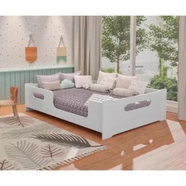 Imagem de Cama Infantil Montessoriana Casal Encanto Branco Em MDF Quarto Menino 