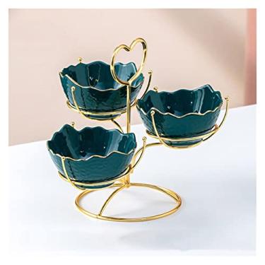 Imagem de Prato de lanches domésticos prato de frutas festa de aniversário sobremesa bolo suporte multicamadas doces salada talheres (cor: C, tamanho: tamanho único) (B tamanho único)