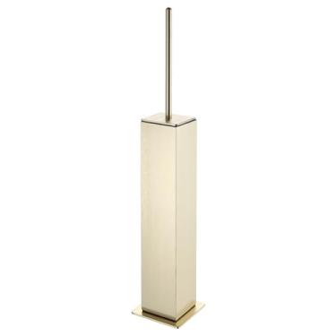 Imagem de BGL Conjunto de escova de vaso sanitário com suporte, suporte de alumínio dourado escovado para banheiro, escova e suporte, design quadrado