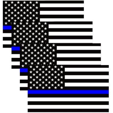 Imagem de 4 peças de decalque de vinil à prova d'água com bandeira americana de linha reflexiva, adesivo autoadesivo da bandeira dos EUA para carros, caminhões, laptops, para-choques 11,4 x 6,5 cm (estilo 3)