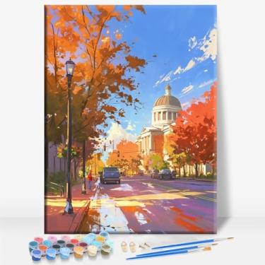 Imagem de HUINORYA Birmingham Alabama Tela Emoldurada DIY Kit de Pintura por Números Bar Café Caverna Casa Parede Banheiro Varanda Pátio Decoração Presente, 40,6 x 30,5 cm