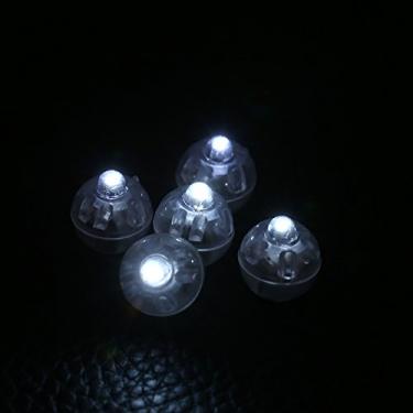 Imagem de WALFRONT 100 PCS Mini LED Bola Lâmpada Balão Luz, Mudança de Cor RGB Luzes Decorativas Com Bateria Embutida para Decorações de Festa de Natal de Casamento (Branco)