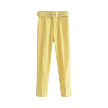 Imagem de Blazer Bege Oversized Com Calças De Cintura Alta E Pernas Largas, Conj