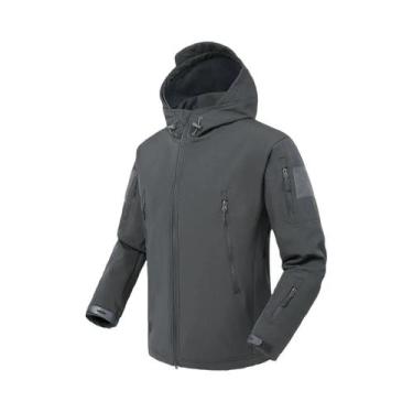 Imagem de Jaqueta Tática Militar Masculina Em Soft Shell Com Capuz, À Prova De V