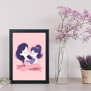 Imagem de Quadro Decorativo Desenho Feliz Dia Das Mães 45X34Cm