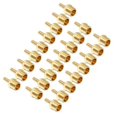 Imagem de Kozelo Pacote com 25 acessórios de mangueira de latão Farpas de mangueira de 5/40.6 cm para conexões macho NPT de 1/5.1 cm para máquinas domésticas, banheiras de massagem e sistemas de irrigação
