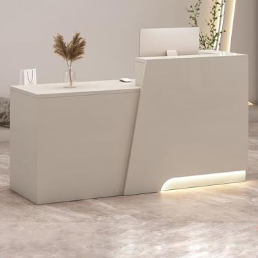 Imagem de Mesa de recepção, balcão de recepção, mesa de recepção de salão, mesa de recepção em pé, recepção pequena, balcão de loja, mesa de recepção em forma de L, caixa e balcão de recepção com balcão