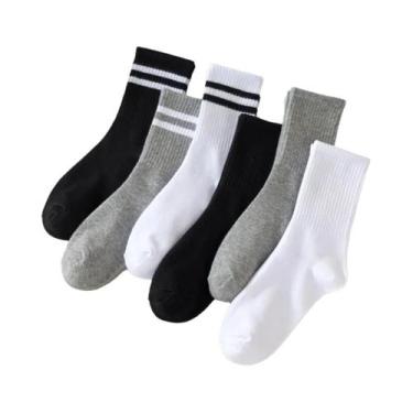 Imagem de Meias Femininas De Cano Médio Respiráveis Confortáveis Absorventes De 