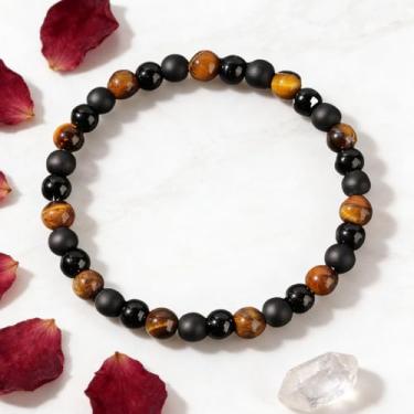 Imagem de Pulseiras elásticas para mulheres, homens, olho de tigre natural, lápis-lazúli, contas de cristal, pulseiras elásticas para alegria, felicidade, prazer, joias empilháveis para homens, pulseiras