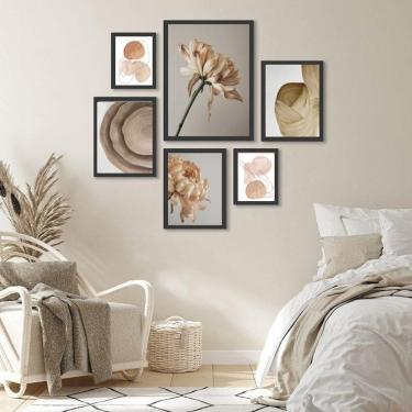 Imagem de Composição Quadros Decorativos Para Sala Nuances Bege