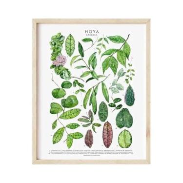 Imagem de Arte De Parede Em Tela Com Folhas Botânicas Verdes, Plantas De Interio