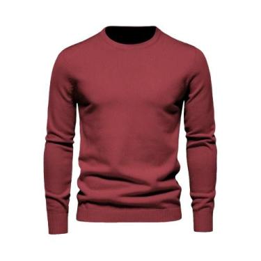 Imagem de Suéter Masculino De Inverno Grosso De Manga Longa Com Gola Redonda, Co