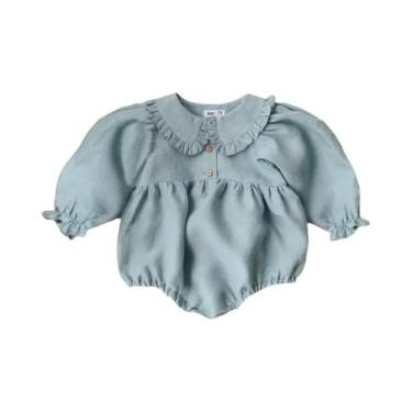 Imagem de Macacão Floral De Algodão Para Bebê Menina Com Renda, Roupas De Verão 