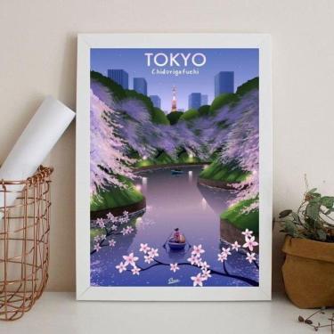 Imagem de Quadro Decorativo Poster Tokyo 33X24Cm - Com Vidro