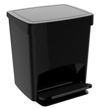 Imagem de Lixeira Smart Crippa Com Pedal Resistente 15 Litros Preta