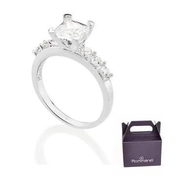Imagem de Anel Solitário Prata Maciça 925 com Zircônia Rommanel 810331, 22, Prat