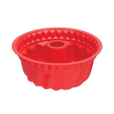 Imagem de Forma de Silicone Redonda Decorada Para Pudim Bolo Para Air Fryer 24cm