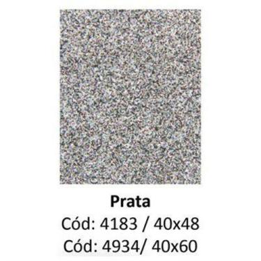 Imagem de Placa de EVA com Brilho Prata Leonora 40x60cm Unitário