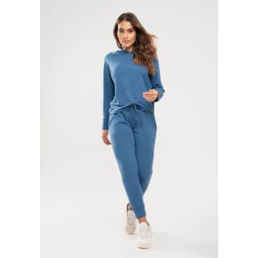 Imagem de Calça Comfy Jogger Moletinho Azul Salvatore Fashion, Azul claro, G