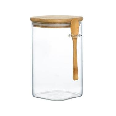 Imagem de Pote de Vidro Hermético Hauskraft com Tampa Quadrado 1,3L Liege com Co
