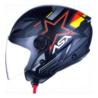 Imagem de Capacete ASX City Air Pilot Alemanha Preto e Vermelho-Masculino