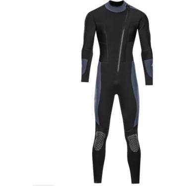 Imagem de Roupa De Mergulho Masculina, Ultra Stretch 5mm Neoprene One Piece Protetor Solar Quente Com Zíper Frontal Para Esportes Aquáticos Roupa De Banho Manga Longa, Para Natação/snorkeling, M