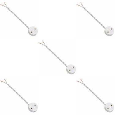 Imagem de Kit 5 soquete tomadinha cebolinha com rabicho g13 para lampada tubular