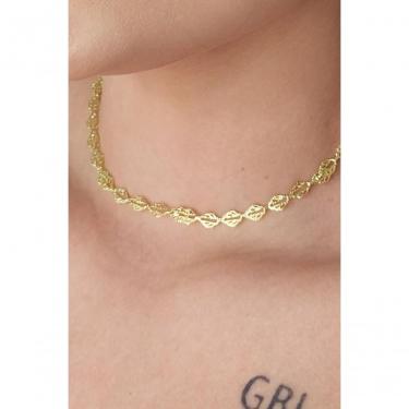 Imagem de Choker Floratta Joias com Folhas Banhado em Ouro 18K 26CM Extensor 7,5CM Dourado Feminino