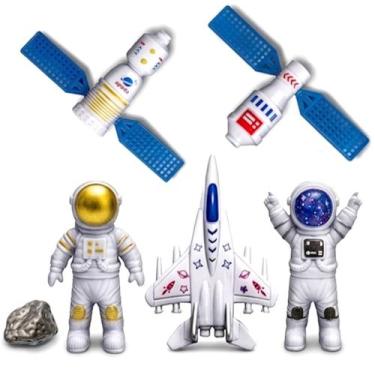 Imagem de Conjunto Brinquedo Espacial Astronautas Avião Satélite 6 Peças - Attic