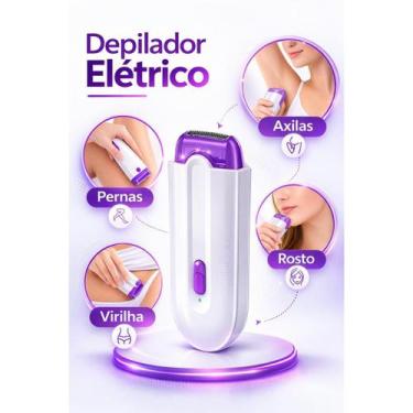Imagem de Depilador Feminino Elétrico Recarregável USB Removedor de Pelos Portát