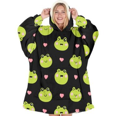 Imagem de Cobertor vestível com capuz Warmstorey Frog para esposa e mãe
