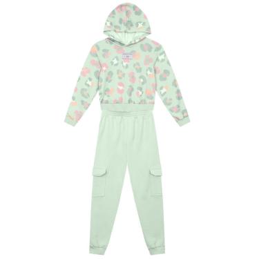 Imagem de Conjunto infantil menina animal print em moletom Brandili-Feminino