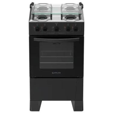 Imagem de Fogão Milao 4 Bocas Manual Mesa de Inox 48 Litros Atlas, Preto
