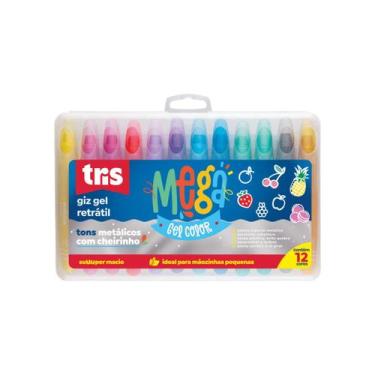 Imagem de Giz de Cera Retrátil Tris Mega Gel Metálico 12 Cores
